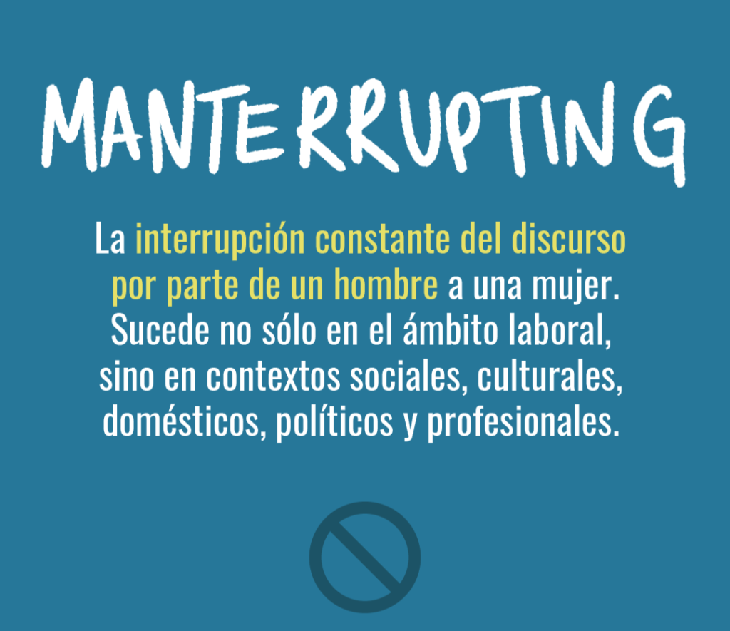Aparece un iceberg y el título: No soy machista ni violento. Yo jamás le pegaría a una mujer.  La imagen tiene la mitad color fucsia y y la otra mitad color morado